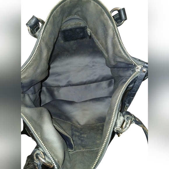 Coach Large Black Daisy Emma Tote Leather Shoulder Bag - Picture 6 of 14